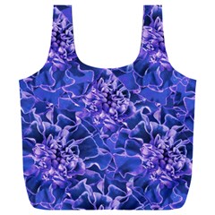 Vibrant Blue Flowers Pattern Motif Full Print Recycle Bag (xxl) by dflcprintsclothing