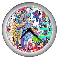 Mountain Abstract Wall Clock (silver)