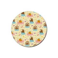 I Am Sleepy Rubber Round Coaster (4 Pack)  by designsbymallika