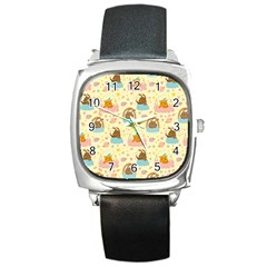 I Am Sleepy Square Metal Watch by designsbymallika