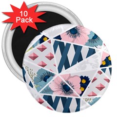 Patchwork  3  Magnets (10 Pack)  by designsbymallika