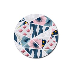 Patchwork  Rubber Coaster (round)  by designsbymallika