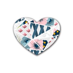 Patchwork  Rubber Coaster (heart)  by designsbymallika