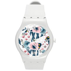 Patchwork  Round Plastic Sport Watch (m) by designsbymallika