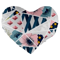 Patchwork  Large 19  Premium Heart Shape Cushions by designsbymallika