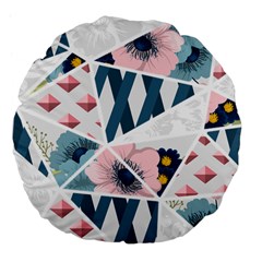 Patchwork  Large 18  Premium Flano Round Cushions by designsbymallika