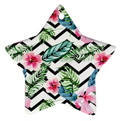 Tropical Zig Zag Pattern Ornament (star) by designsbymallika