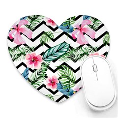 Tropical Zig Zag Pattern Heart Mousepads by designsbymallika