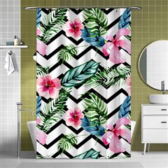 Tropical Zig Zag Pattern Shower Curtain 48  X 72  (small)  by designsbymallika