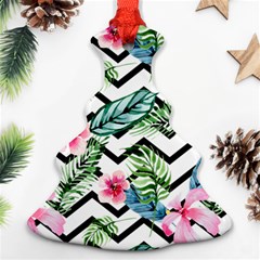 Tropical Zig Zag Pattern Ornament (christmas Tree)  by designsbymallika