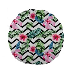 Tropical Zig Zag Pattern Standard 15  Premium Flano Round Cushions by designsbymallika