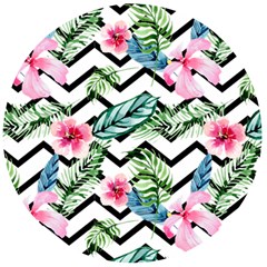 Tropical Zig Zag Pattern Wooden Bottle Opener (round) by designsbymallika