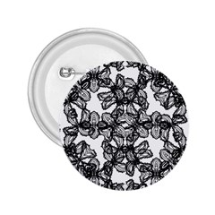 Stylized Botanical Motif Black And White Print 2 25  Buttons by dflcprintsclothing