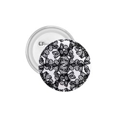 Stylized Botanical Motif Black And White Print 1.75  Buttons