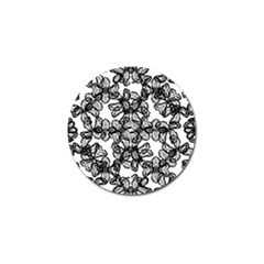 Stylized Botanical Motif Black And White Print Golf Ball Marker (10 Pack) by dflcprintsclothing