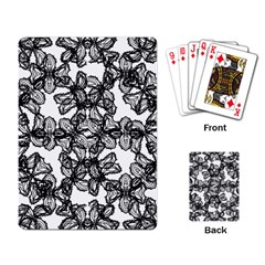 Stylized Botanical Motif Black And White Print Playing Cards Single Design (Rectangle)