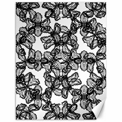 Stylized Botanical Motif Black And White Print Canvas 12  X 16  by dflcprintsclothing