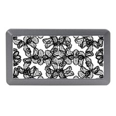 Stylized Botanical Motif Black And White Print Memory Card Reader (mini) by dflcprintsclothing