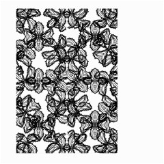 Stylized Botanical Motif Black And White Print Large Garden Flag (Two Sides)