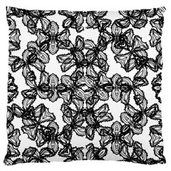 Stylized Botanical Motif Black And White Print Standard Flano Cushion Case (one Side) by dflcprintsclothing