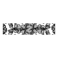 Stylized Botanical Motif Black And White Print Velvet Scrunchie by dflcprintsclothing