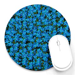 Blue Sakura Forest  Tree So Meditative And Calm Round Mousepads by pepitasart