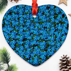 Blue Sakura Forest  Tree So Meditative And Calm Ornament (Heart)