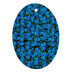 Blue Sakura Forest  Tree So Meditative And Calm Oval Ornament (two Sides) by pepitasart