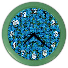 Blue Sakura Forest  Tree So Meditative And Calm Color Wall Clock