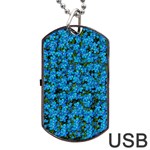 Blue Sakura Forest  Tree So Meditative And Calm Dog Tag USB Flash (Two Sides) Front