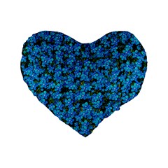 Blue Sakura Forest  Tree So Meditative And Calm Standard 16  Premium Flano Heart Shape Cushions