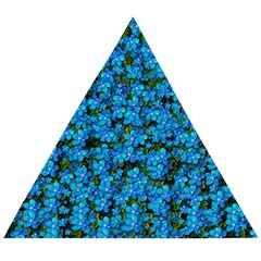 Blue Sakura Forest  Tree So Meditative And Calm Wooden Puzzle Triangle