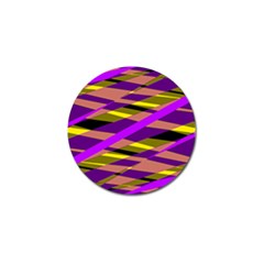 Abstract Geometric Blocks, Yellow, Orange, Purple Triangles, Modern Design Golf Ball Marker (10 Pack) by Casemiro