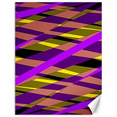 Abstract Geometric Blocks, Yellow, Orange, Purple Triangles, Modern Design Canvas 12  X 16  by Casemiro