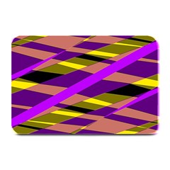 Abstract Geometric Blocks, Yellow, Orange, Purple Triangles, Modern Design Plate Mats by Casemiro