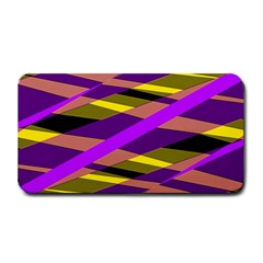 Abstract Geometric Blocks, Yellow, Orange, Purple Triangles, Modern Design Medium Bar Mats by Casemiro