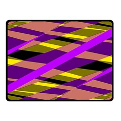 Abstract Geometric Blocks, Yellow, Orange, Purple Triangles, Modern Design Fleece Blanket (small) by Casemiro