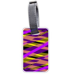 Abstract Geometric Blocks, Yellow, Orange, Purple Triangles, Modern Design Luggage Tag (one Side) by Casemiro