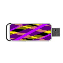 Abstract Geometric Blocks, Yellow, Orange, Purple Triangles, Modern Design Portable Usb Flash (one Side) by Casemiro