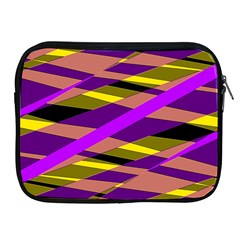 Abstract Geometric Blocks, Yellow, Orange, Purple Triangles, Modern Design Apple Ipad 2/3/4 Zipper Cases by Casemiro