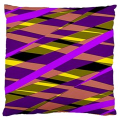 Abstract Geometric Blocks, Yellow, Orange, Purple Triangles, Modern Design Standard Flano Cushion Case (one Side) by Casemiro