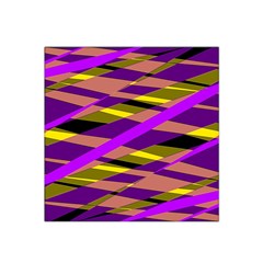 Abstract Geometric Blocks, Yellow, Orange, Purple Triangles, Modern Design Satin Bandana Scarf by Casemiro