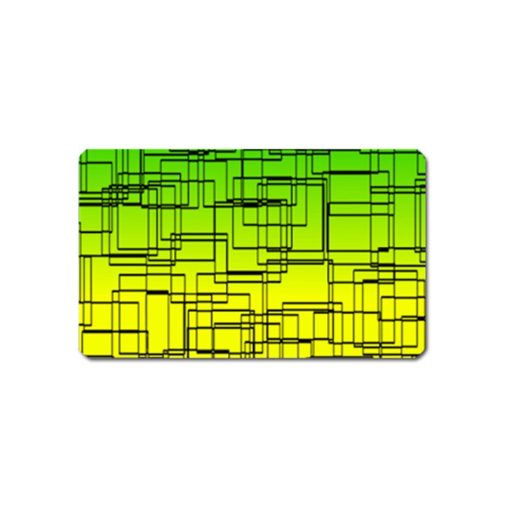 Geometrical lines pattern, asymmetric blocks theme, line art Magnet (Name Card)