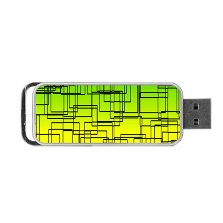 Geometrical lines pattern, asymmetric blocks theme, line art Portable USB Flash (Two Sides)