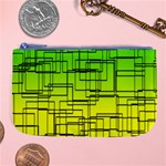 Geometrical lines pattern, asymmetric blocks theme, line art Large Coin Purse Front