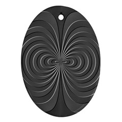 Abstract Metallic Spirals, Silver Color, Dark Grey, Graphite Colour Ornament (oval) by Casemiro