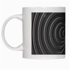 Abstract Metallic Spirals, Silver Color, Dark Grey, Graphite Colour White Mugs by Casemiro