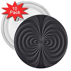 Abstract Metallic Spirals, Silver Color, Dark Grey, Graphite Colour 3  Buttons (10 Pack)  by Casemiro