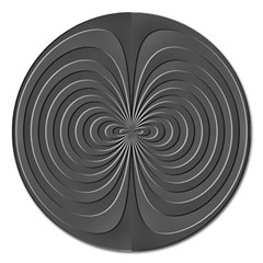 Abstract Metallic Spirals, Silver Color, Dark Grey, Graphite Colour Magnet 5  (round) by Casemiro