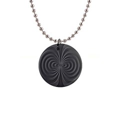 Abstract Metallic Spirals, Silver Color, Dark Grey, Graphite Colour 1  Button Necklace by Casemiro